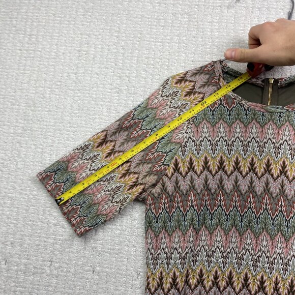 Twik By Simons Bodycon Dress Boho Retro Missoni-Style Multicolor 70's Chic Sz L - Picture 11 of 16